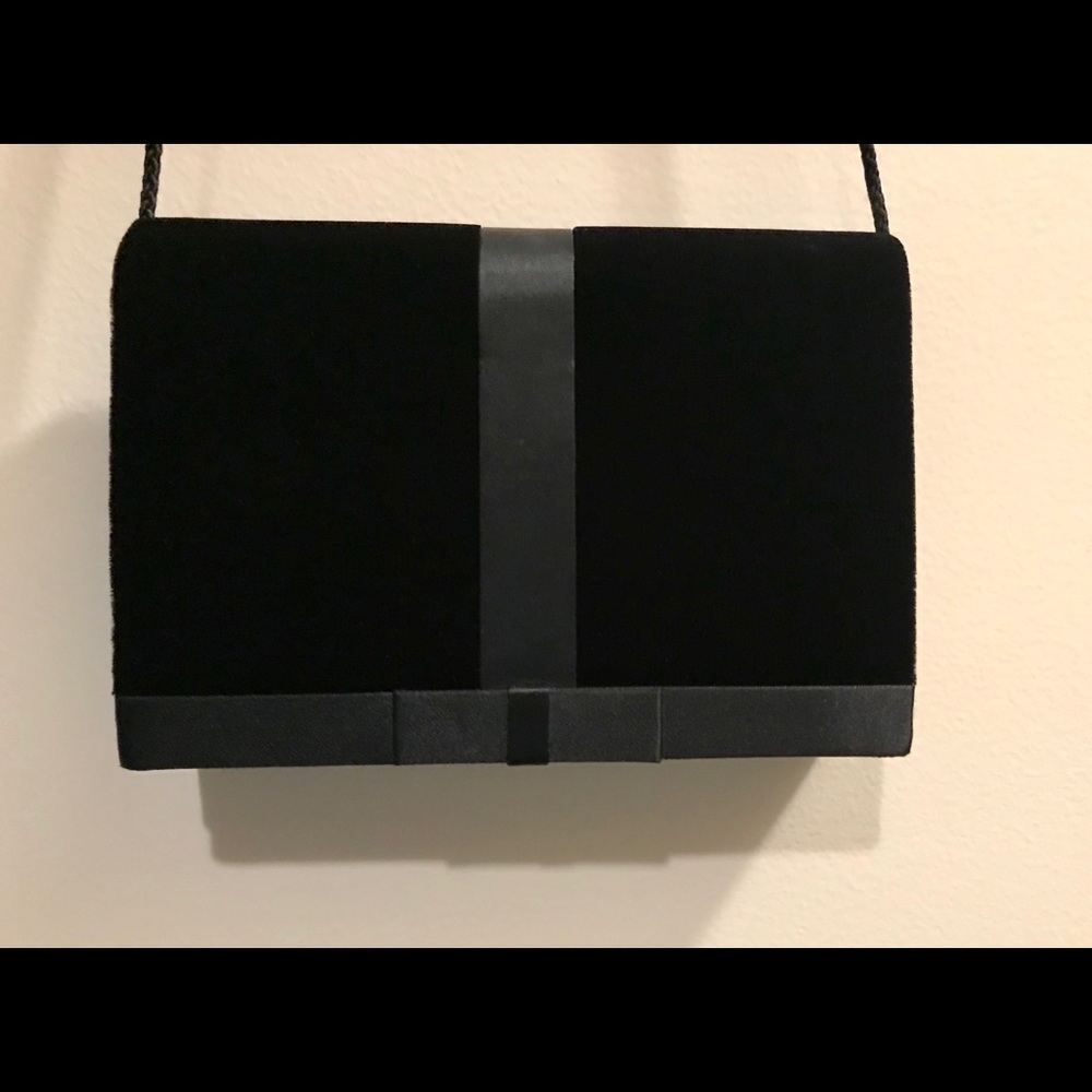 Black Velvet & Satin Evening Clutch